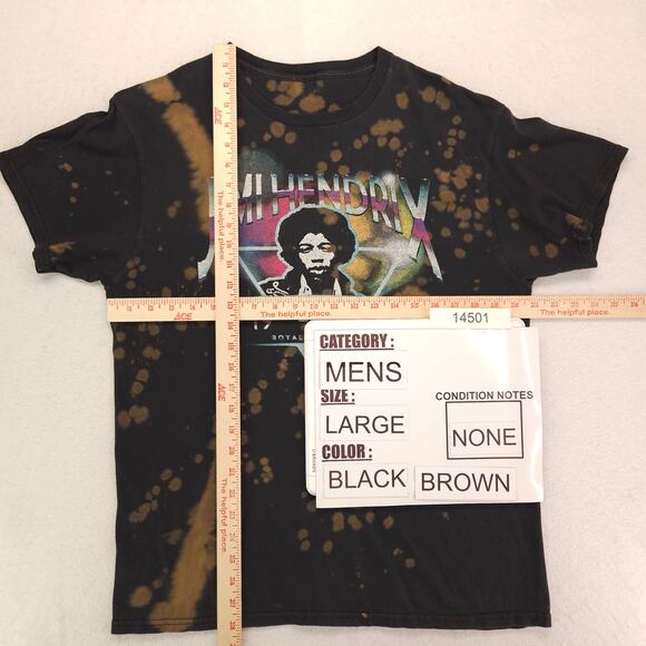 Jimi Hendrix Band Crew Neck Short Sleeve Graphic T Shirt Mens Size L Black - Picture 5 of 9